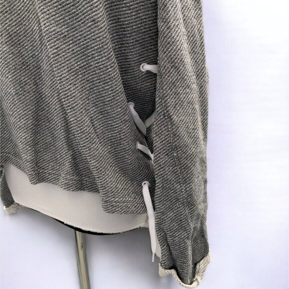 Adidas long sleeve zip front hooded jacket pockets gray oversized ladies NEW XS - Picture 5 of 8